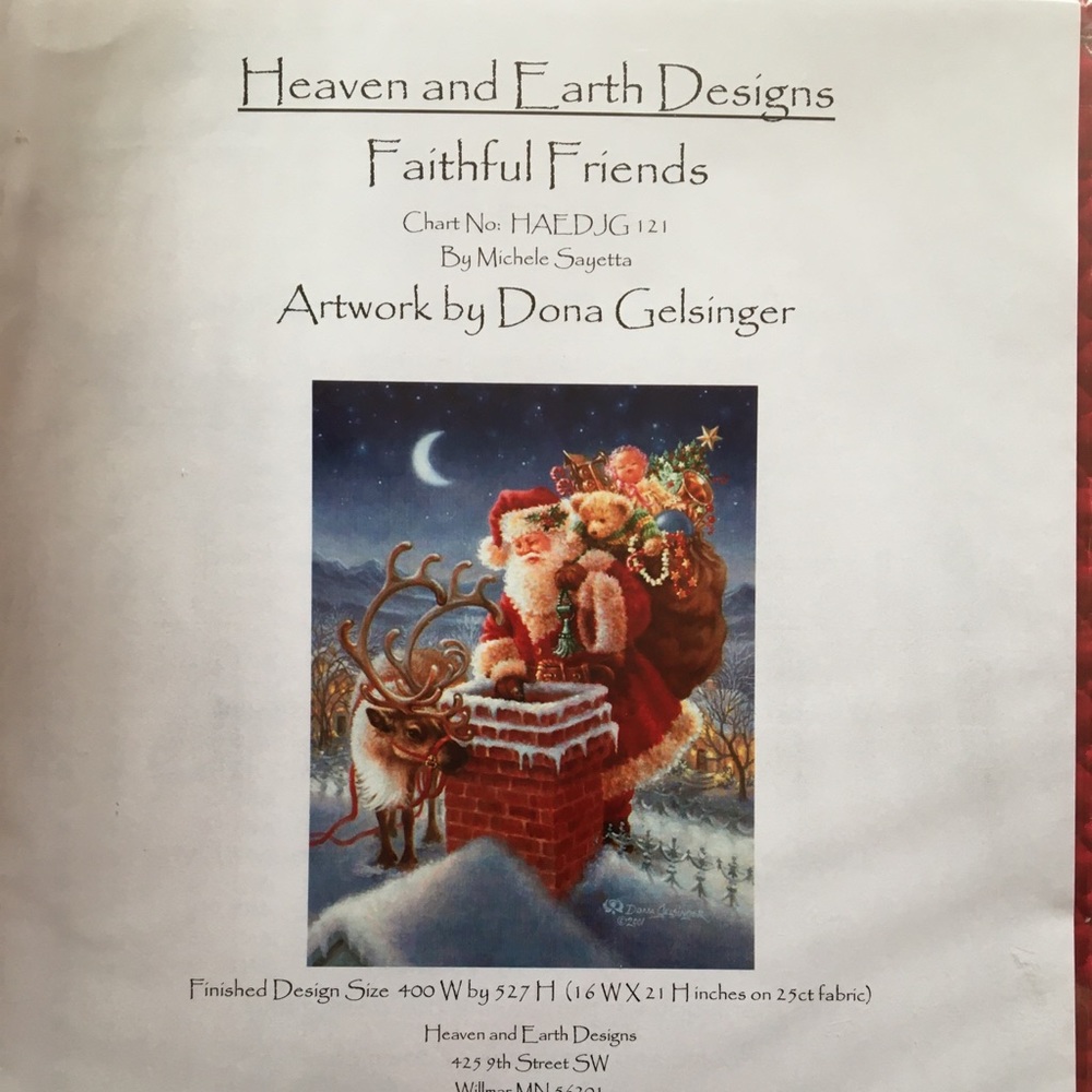 Heaven and Earth Designs Santa crossstitch pattern